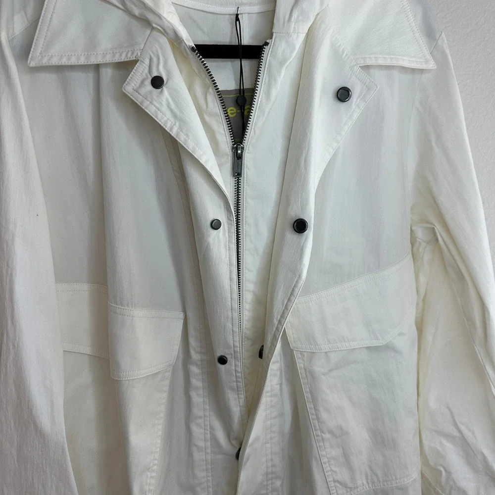 WE-AR4 White Hooded Rain Jacket Field‎ Coat NWT $540 Sustainable Luxury M